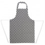 Kuchařská zástěra ke krku - černobílá šachovnice