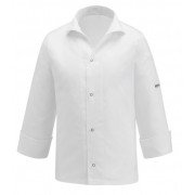 Kuchársky rondon EGOchef VIP s košeľovým strihom UNISEX - biely - 100% bavlna - dlhý rukáv 