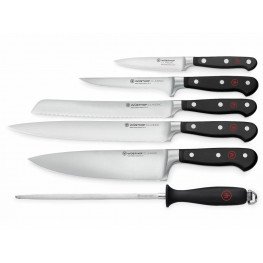 Sada nožů Wüsthof CLASSIC 5 ks + Ocílka 9751 + Wüsthof nůžky kuchyňské 21 cm zdarma