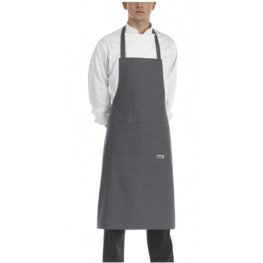 Kuchařská zástěra EGOchef ke krku s kapsou šedá 90 x 70 cm