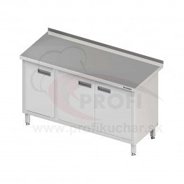 Pracovný stôl krytovaný STALGAST® 1300x700mm, krídlové dvere