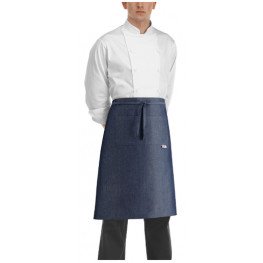 Kuchařská zástěra nízká s kapsou - JEANS