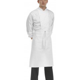 Kuchárska zástera nízka s vreckom - biela