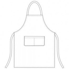 Kuchařská zástěra ke krku EGOchef mikrovlákno s kapsou ČERNÁ 70x90 cm