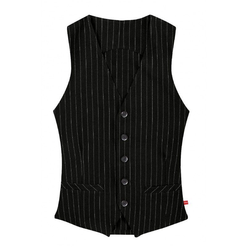 Číšnická vesta TOMA - UNISEX - jemné bílé pásy