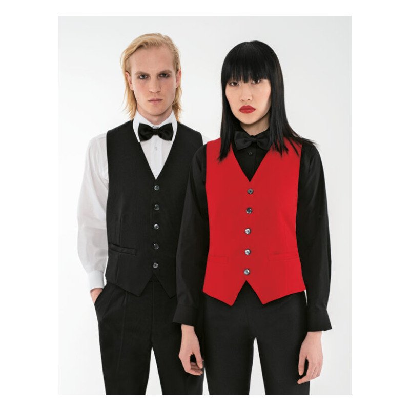 Číšnická vesta TOMA - UNISEX - jemné bílé pásy