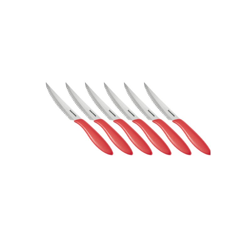 Tescoma nôž steakový PRESTO 12 cm, 6 ks, červená