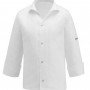 Kuchařský rondon EGOchef VIP s košilovým střihem UNISEX - bílý - 100% bavlna - dlouhý rukáv